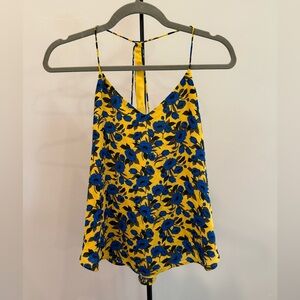 Harper Floral Yellow and Blue Women's Top Tank Size Small